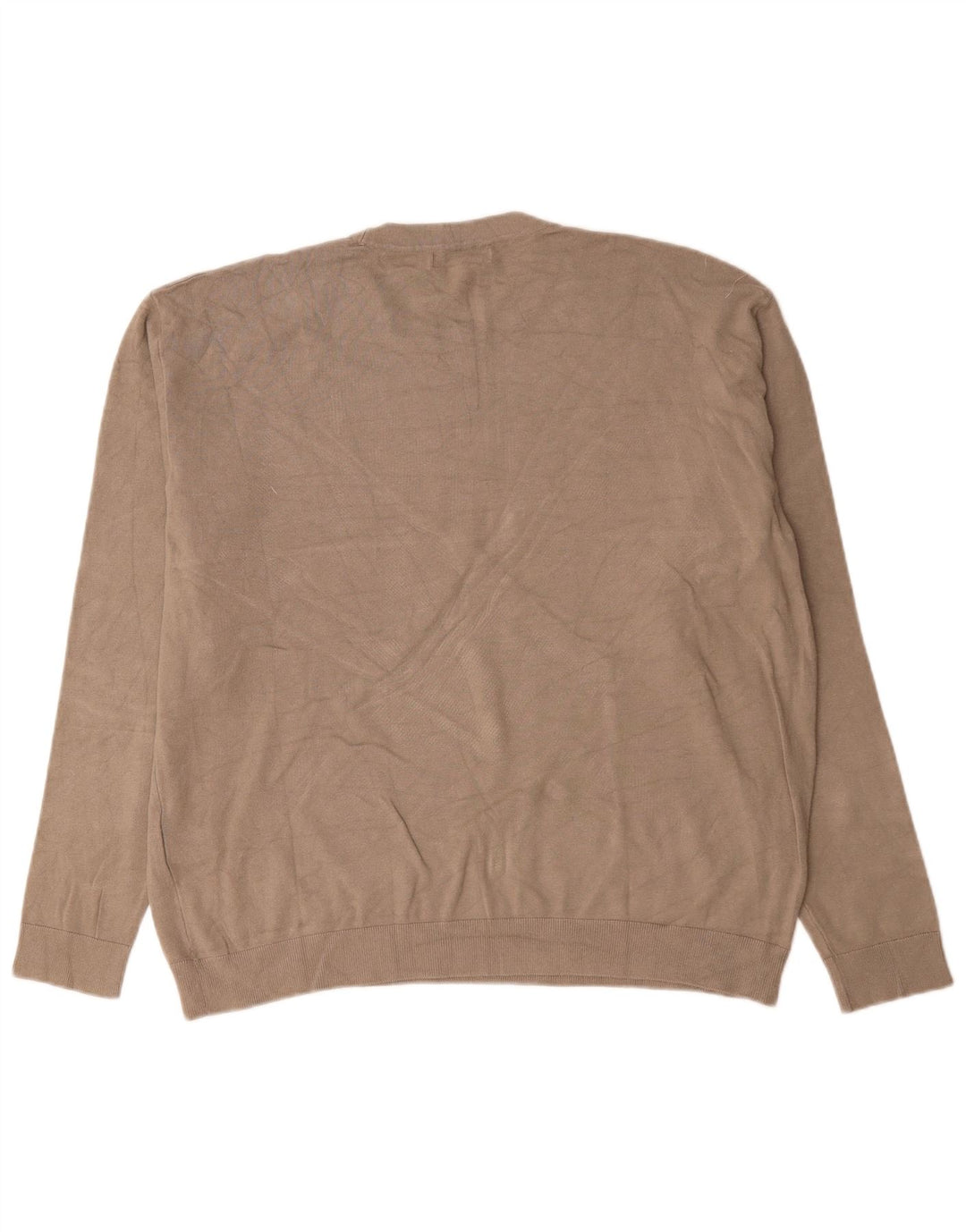 Zara Herren-Pullover mit Rundhalsausschnitt, XL, graue Viskose