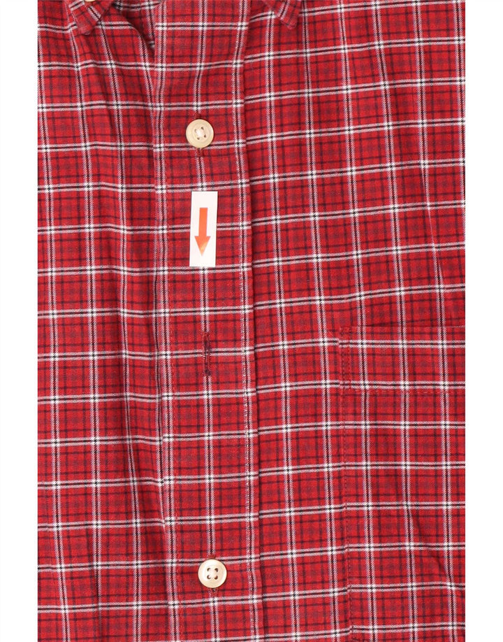 Izod Herrenhemd Medium Burgundy Plaid Cotton