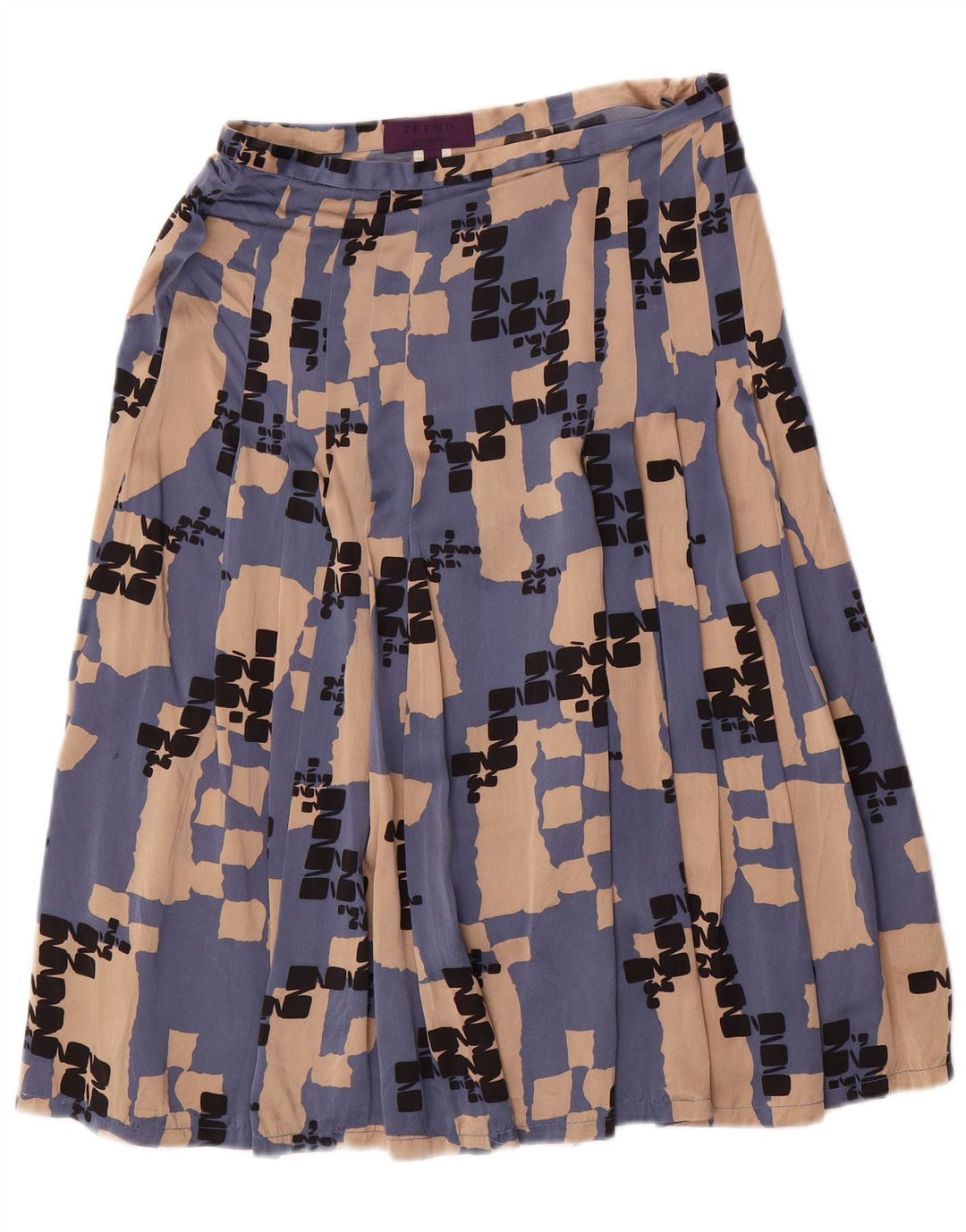 LES COPAINS Damen 2-teiliges Rockset IT 42 Medium W28 Blaue geometrische Seide