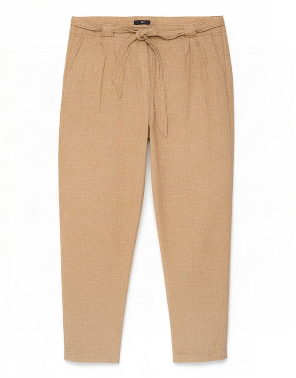 Marks & Spencer Damen Tapered Chinohose UK 18 XL W38 L29 Beige Leinen