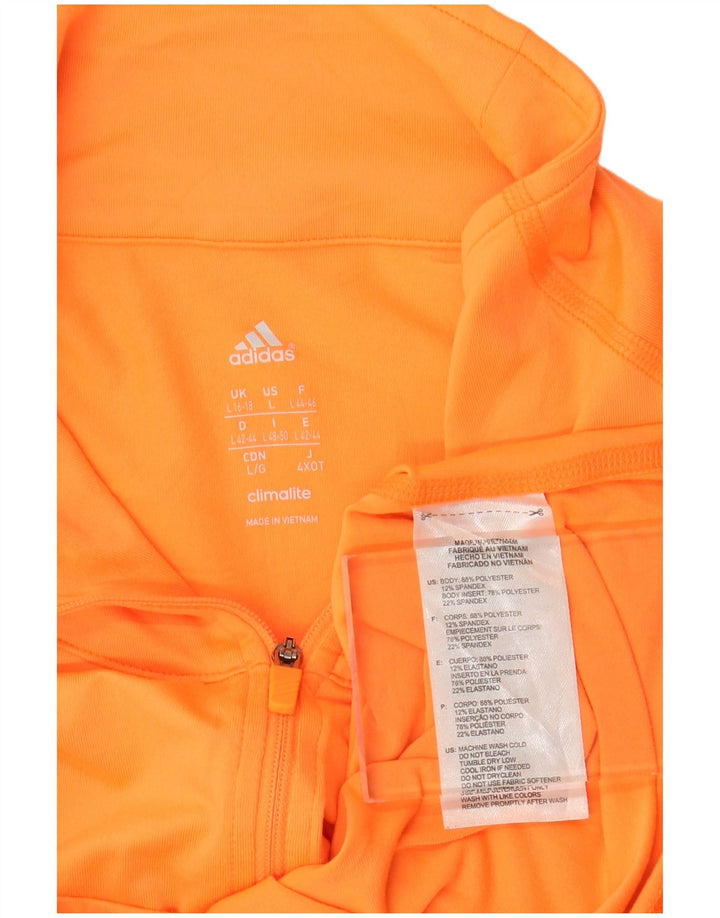 ADIDAS Damen Climalite Pullover Trainingsanzug Top UK 16/18 Large Orange