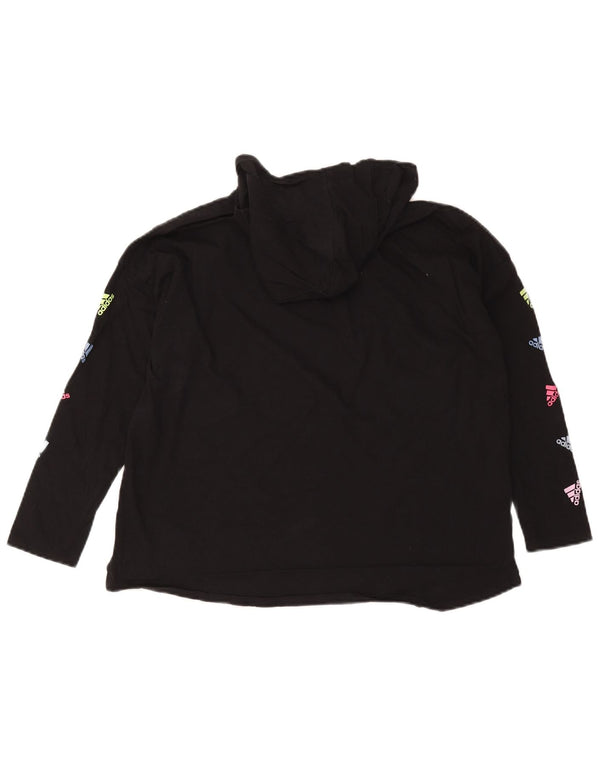 Adidas Damen Graphic Loose Fit Hoodie Pullover UK 18 XL Schwarz Baumwolle