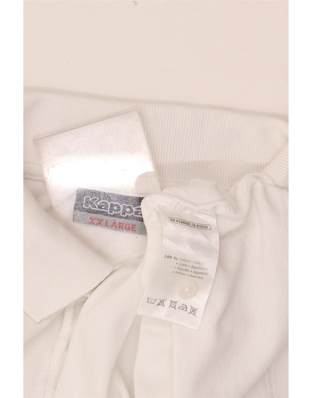 KAPPA Herren Poloshirt 2XL Weiße Baumwolle