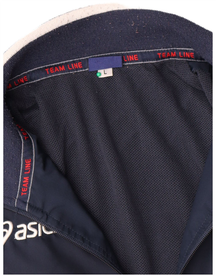 Asics Herren-Trainingsanzug-Oberteil, große Jacke aus marineblauem Polyester