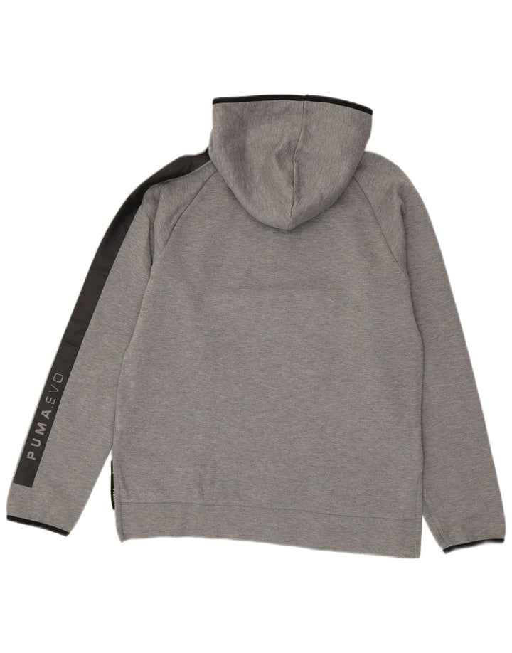Puma Herren Kapuzenpullover mit Reißverschluss, Größe S, graue Baumwolle