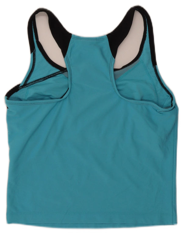 Nike Damen Crop Vest Top US 12/14 Large Blue Colourblock Polyester Sports