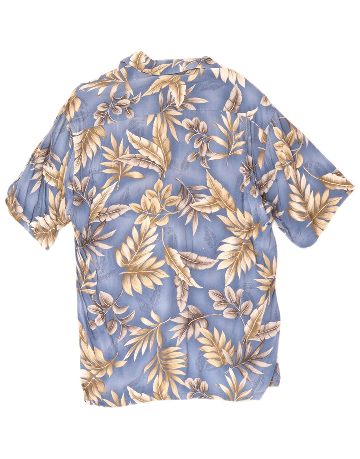 PIERRE CARDIN Herren Kurzarmhemd Small Blue Floral Rayon