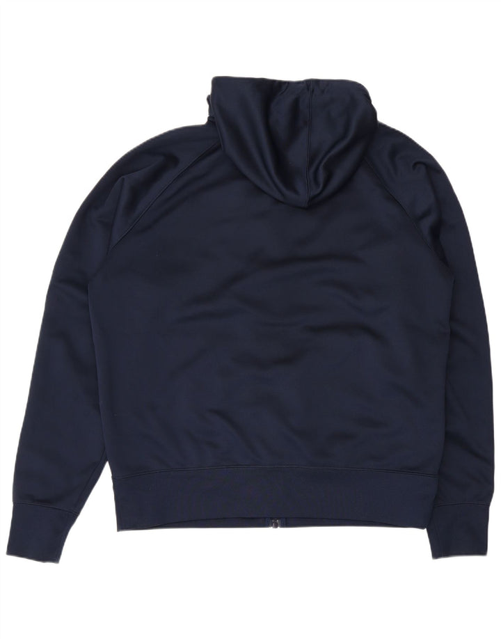 Nike Herren-Kapuzenpullover mit Reißverschluss, groß, marineblaues Farbblock-Polyester