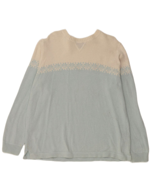 Eddie Bauer Damen-Pullover mit U-Boot-Ausschnitt, UK 16, Größe L, Blau, Farbblock