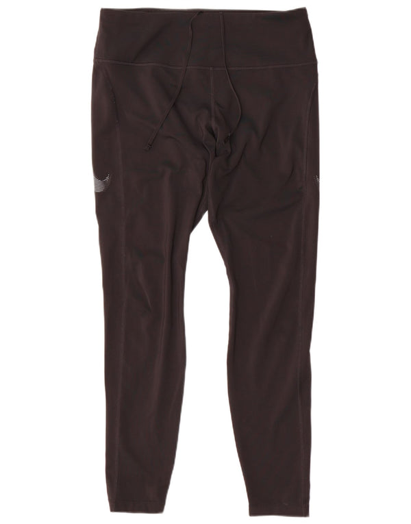 Nike Womens Graphic Leggings UK 14 Large Schwarz Polyester