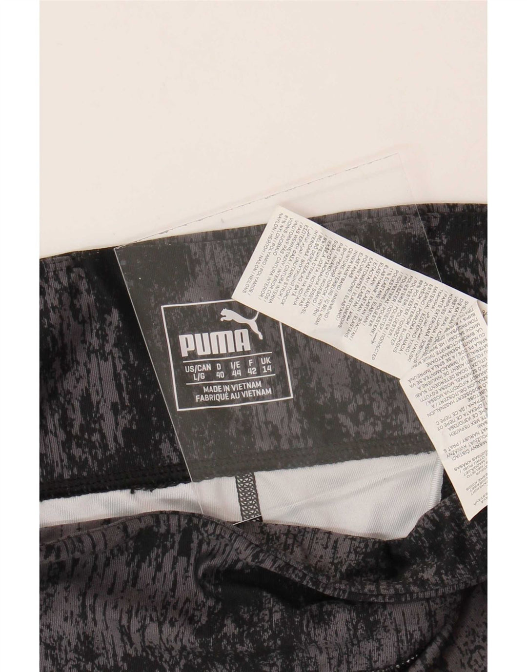 Puma Damen Leggings UK 14 Large Schwarz Tie Dye Polyester