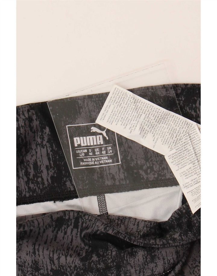 Puma Damen Leggings UK 14 Large Schwarz Tie Dye Polyester