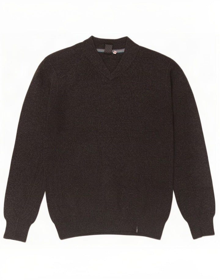 White Stuff Herren-Pullover mit V-Ausschnitt, Größe S, graue Baumwolle