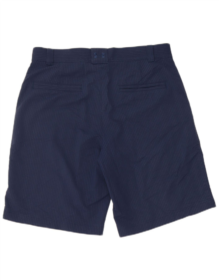 UNDER ARMOUR Herren-Chinoshorts W34, groß, marineblaues Nadelstreifen-Nylon