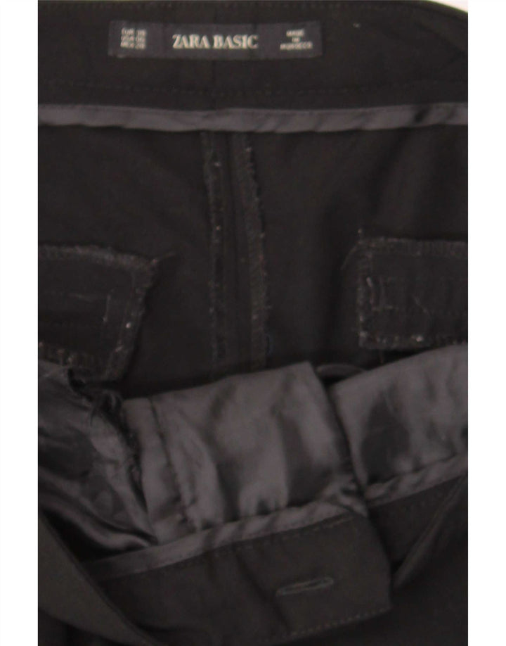 Zara Damen Slim Anzughose EU 38 Small W28 L26 Schwarz