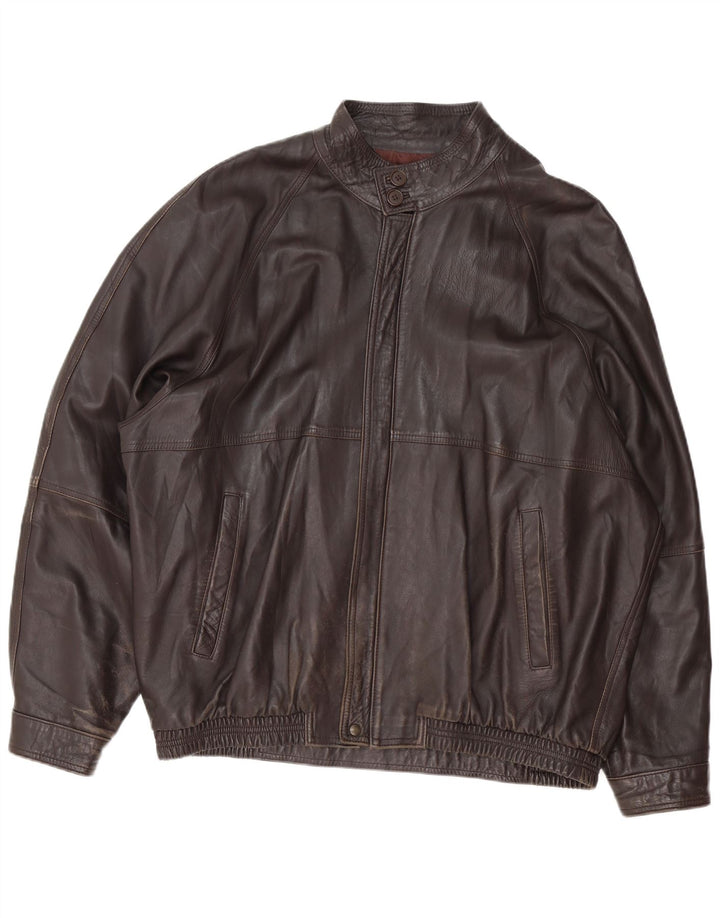 Vintage Herren Lederjacke IT 62 4XL Schwarz