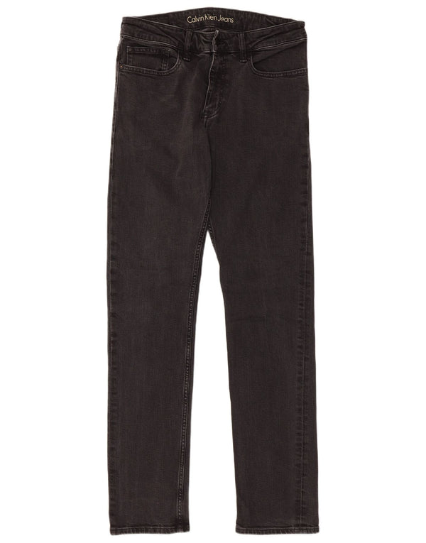 Calvin Klein Herren Slim Fit Straight Jeans W31 L32 Schwarze Baumwolle