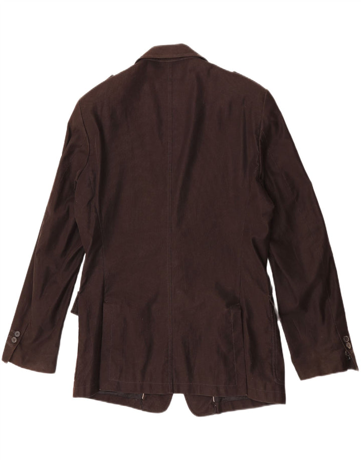 Zara Herren Militär-Blazer mit 2 Knöpfen, EU 54, XL, braune Baumwolle