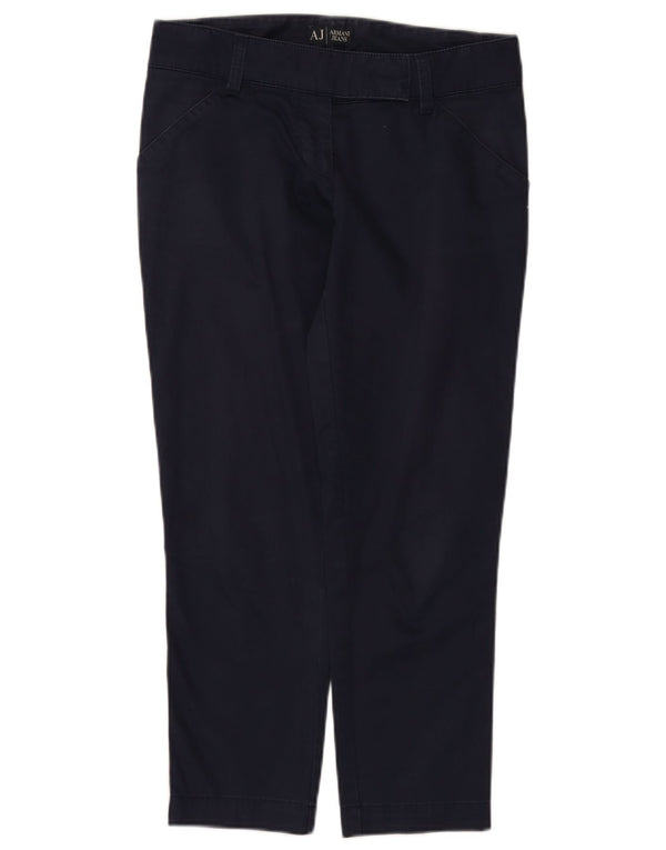 Armani Damen gerade Freizeithose W27 L25 marineblaue Baumwolle