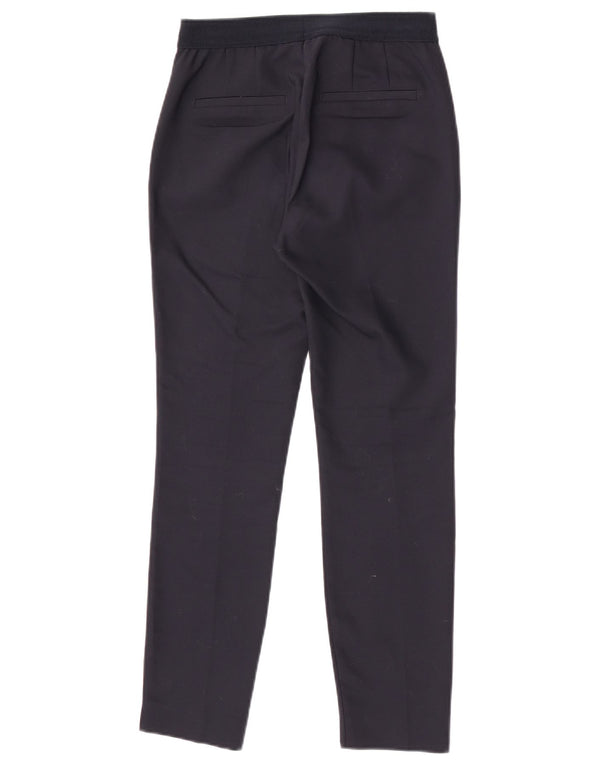 Zara Damen Skinny Chino-Hose XS W24 L27 Marineblaue Baumwolle