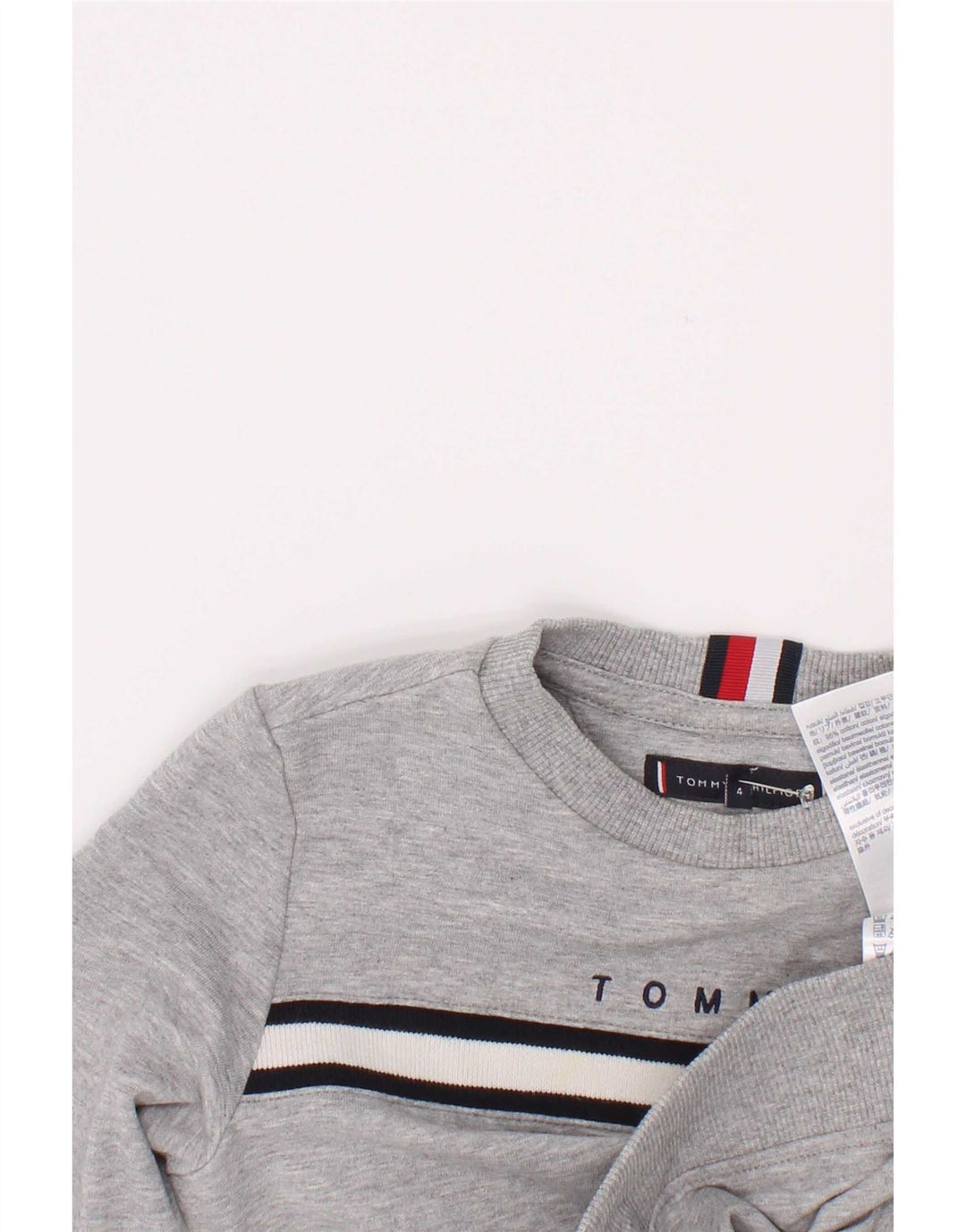 Tommy Hilfiger Grafik-Sweatshirt für Jungen, 3–4 Jahre, Grau, Farbblock