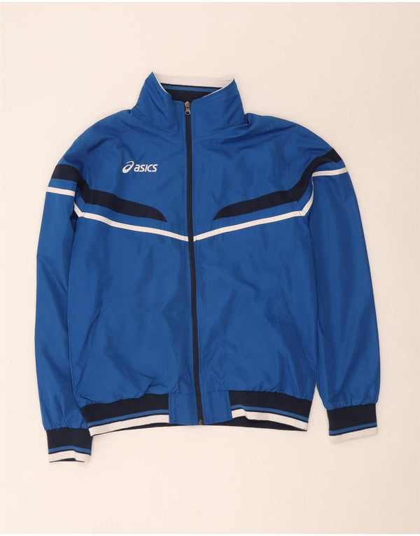 Asics Herren Bomberjacke UK 42 XL Blaues Colourblock-Polyester