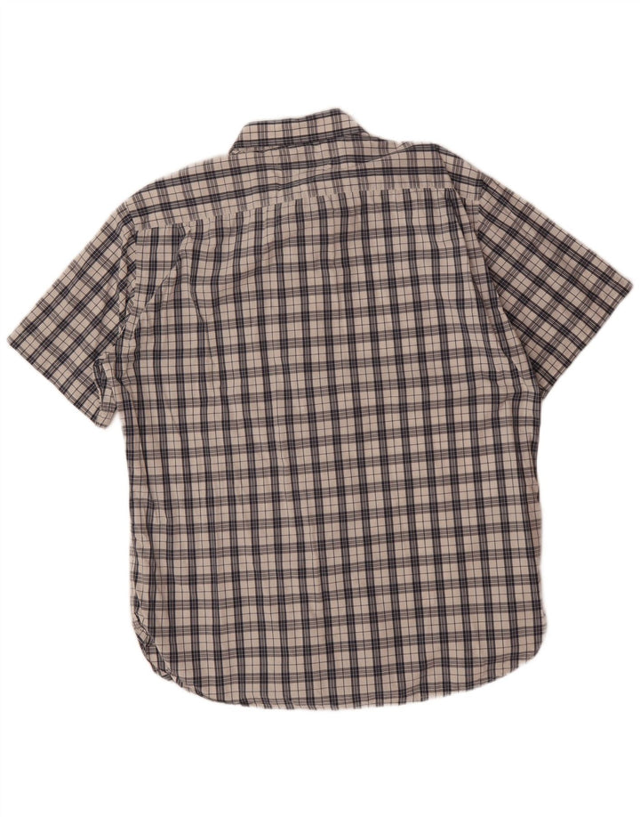 TOMMY HILFIGER Mens Short Sleeve Shirt XL Navy Blue Check