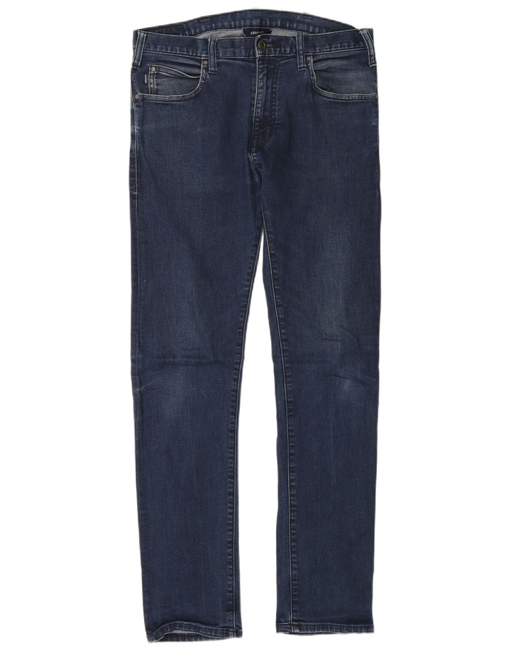 ARMANI Herren Slim Jeans W30 L32 Blaue Baumwolle
