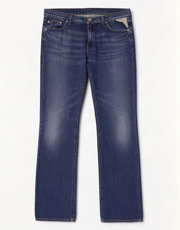 Replay Damen Straight Jeans W32 L34 Blaue Baumwolle