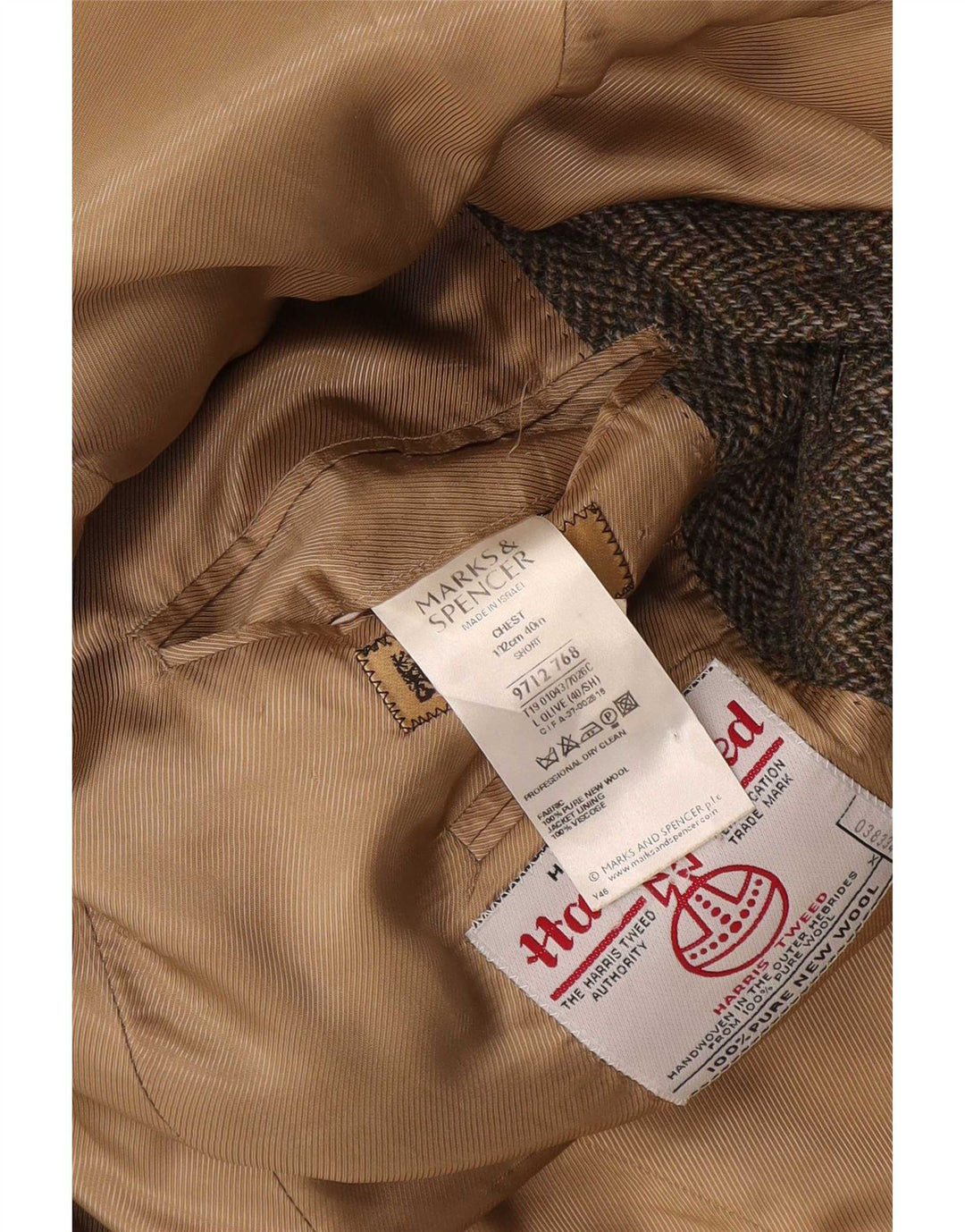Marks & Spencer Herren Harris Tweed Blazer Jacke UK 40 Mittelgrün