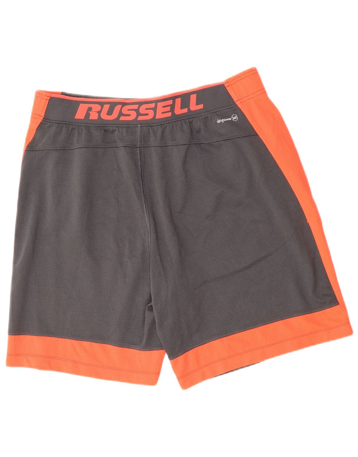 RUSSELL ATHLETIC Herren-Sportshorts mit Grafik, Größe L, Grau, Farbblock