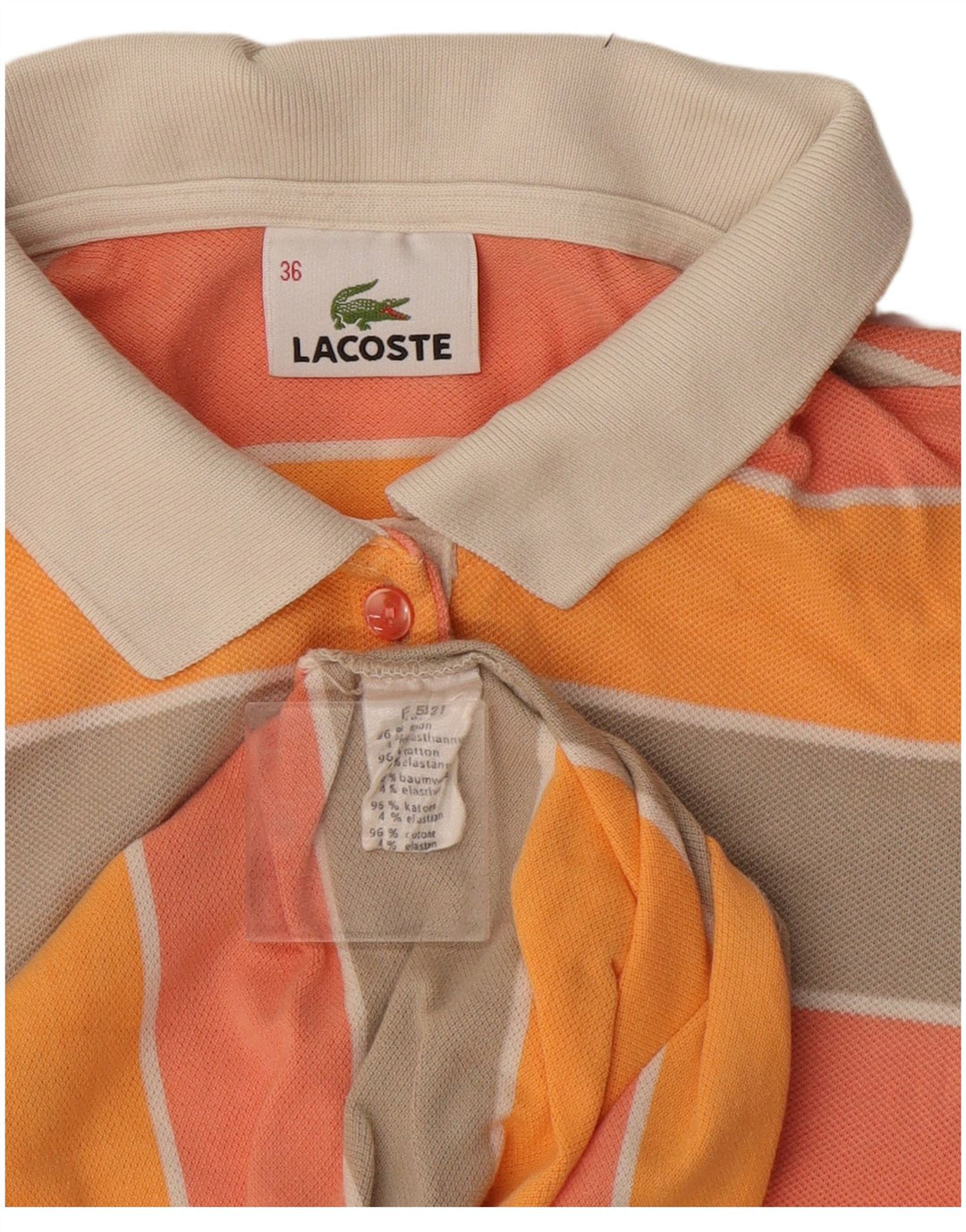 Lacoste Damen-Poloshirt, Größe 36, klein, mehrfarbig, gestreift, Baumwolle