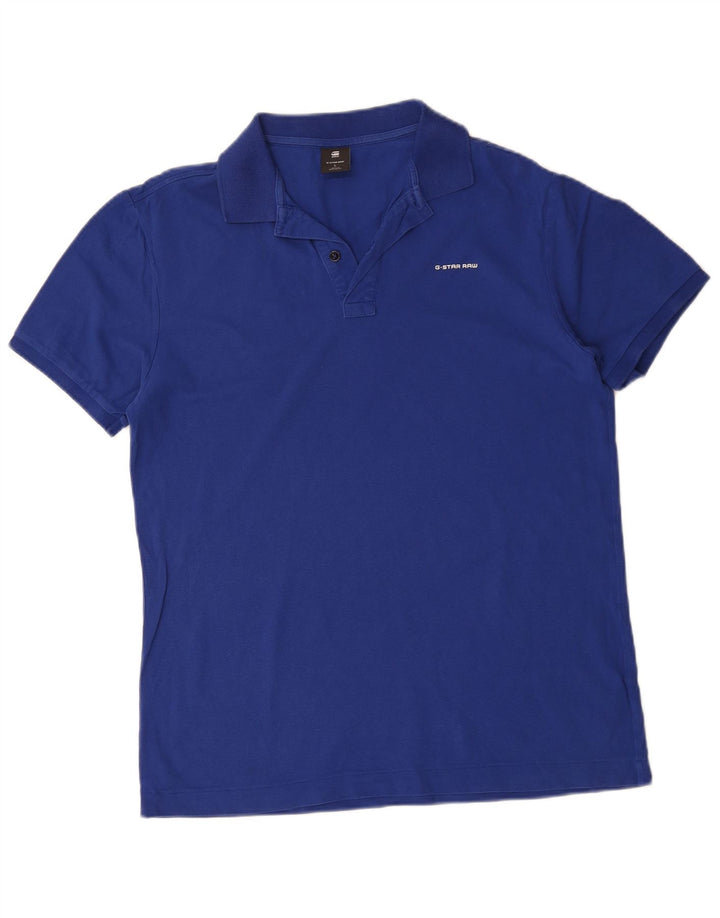 G-Star Raw Poloshirt für Herren, groß, aus blauer Baumwolle