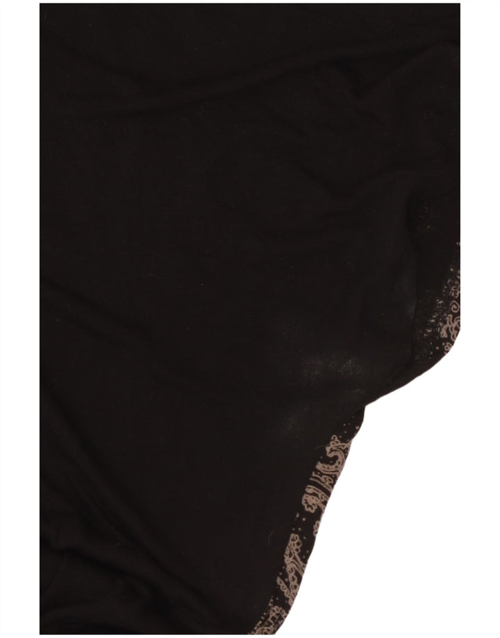 Desigual übergroßes Tunika-Oberteil für Damen, UK 16, große schwarze Viskose mit Blumenmuster