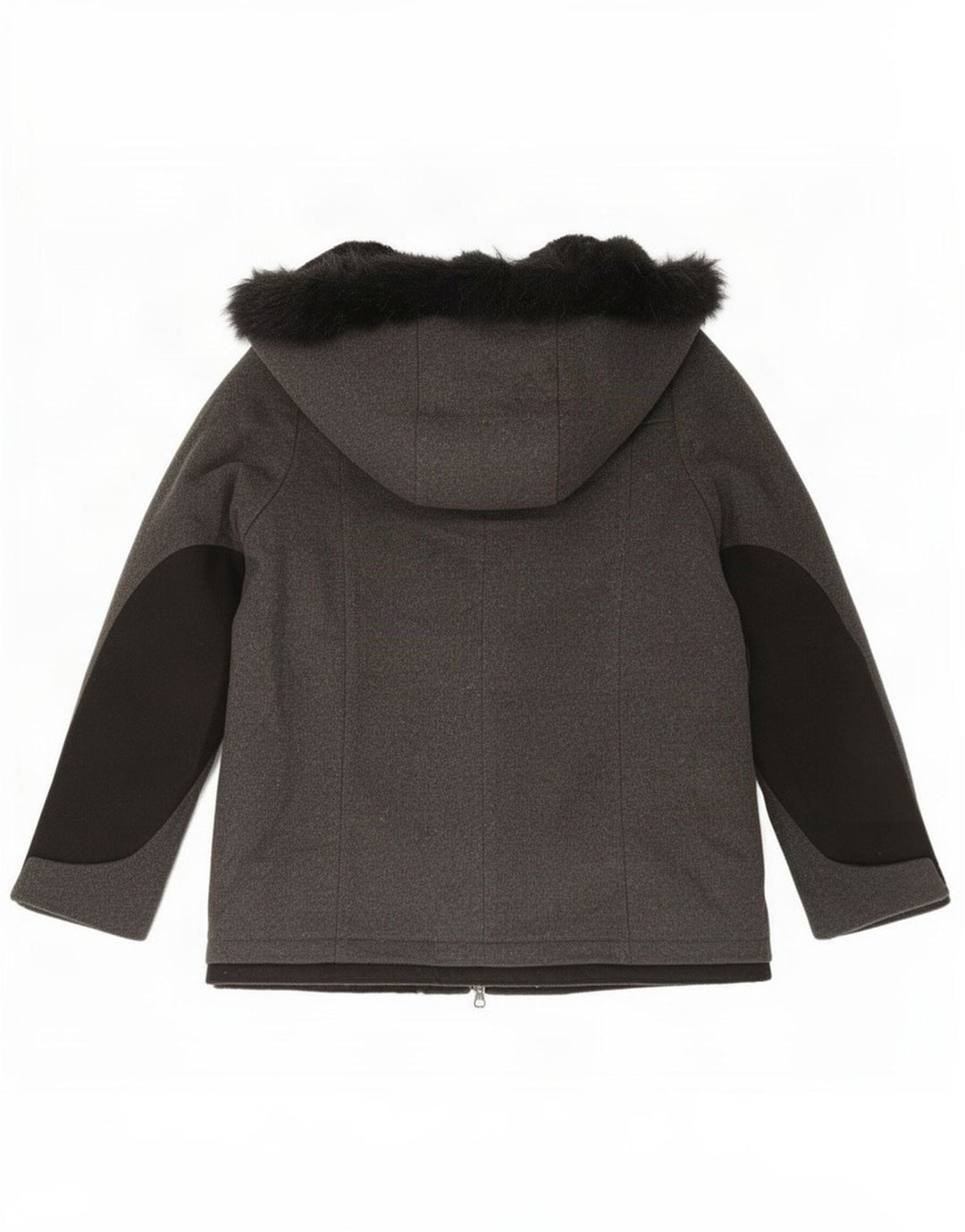 Übergroße Sherpa-Jacke mit Kapuze für Damen von Zara, UK 10, kleine graue Wolle