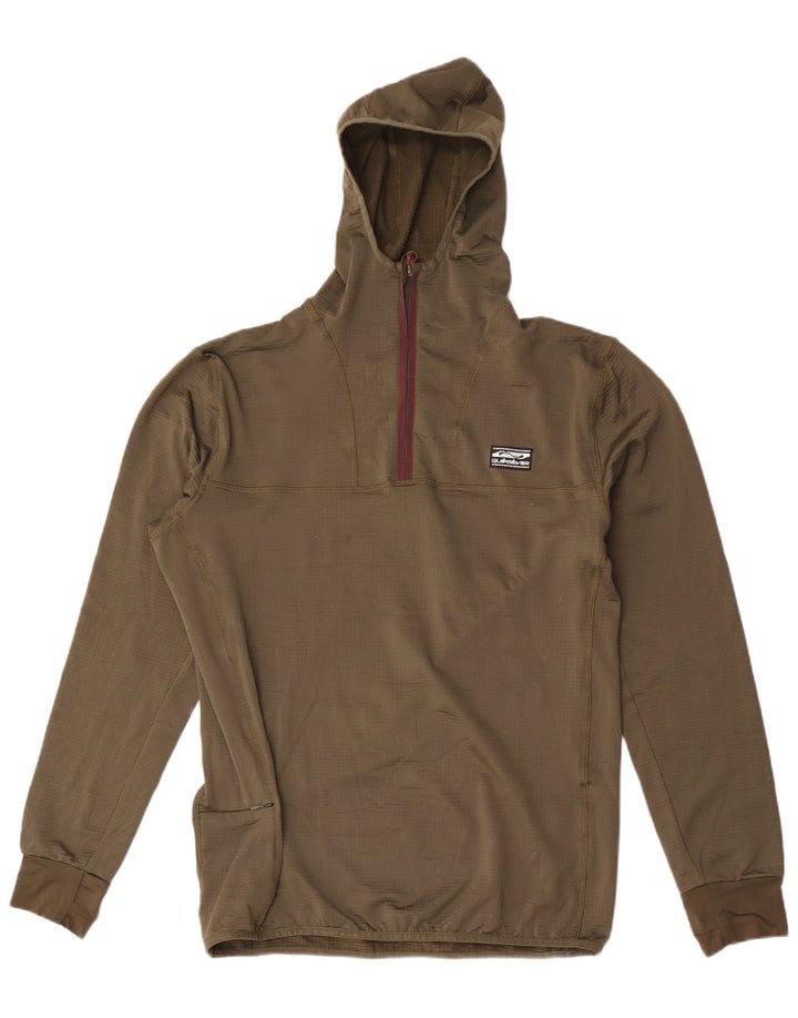 Quiksilver Herren-Kapuzenpullover mit Reißverschluss am Hals, groß, Khaki, Polyester