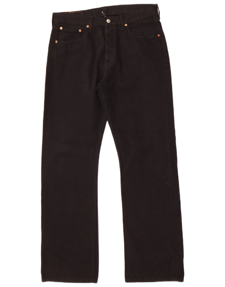 Levi's Herren 501 Straight Jeans W32 L32 Schwarze Baumwolle