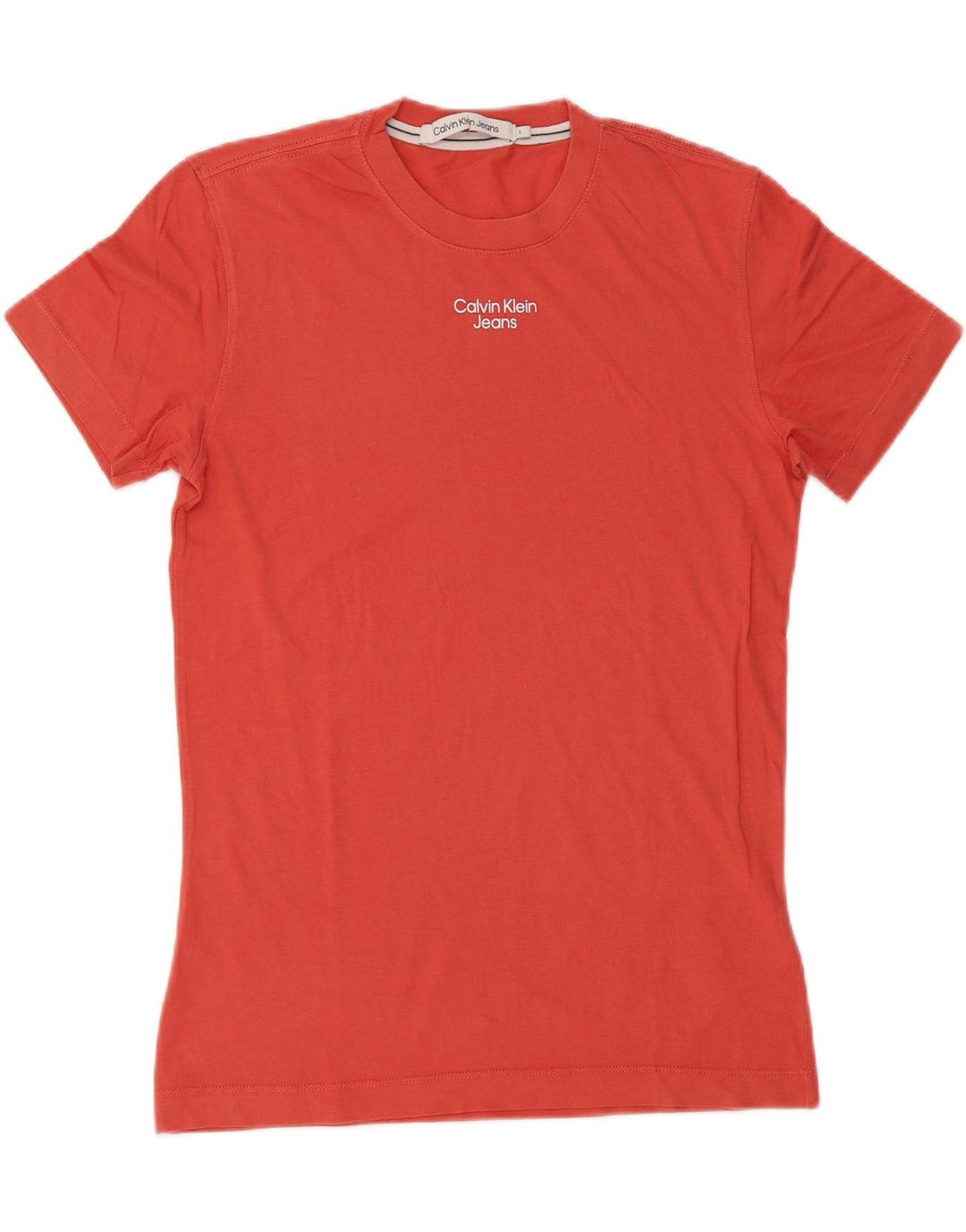 Calvin Klein Jeans Herren T-Shirt Top Small Rot Baumwolle