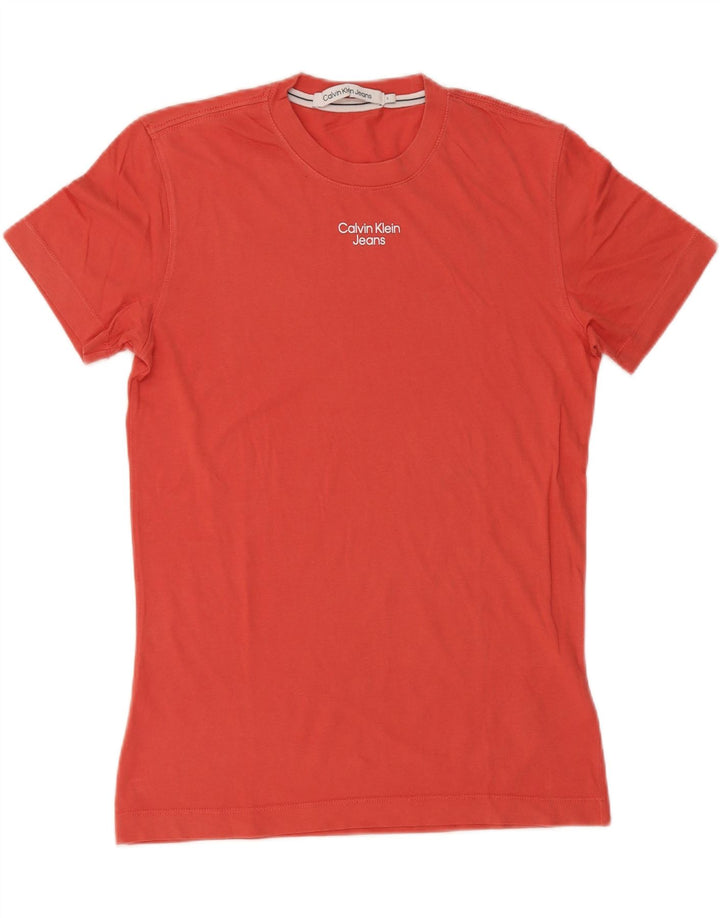 Calvin Klein Jeans Herren T-Shirt Top Small Rot Baumwolle