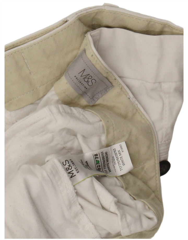 MARKS & SPENCER Herren-Chinoshorts W34, Größe L, weiße Baumwolle