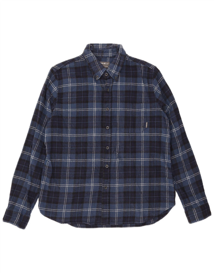 Eddie Bauer Herren-Flanellhemd, groß, marineblau, kariert, Baumwolle