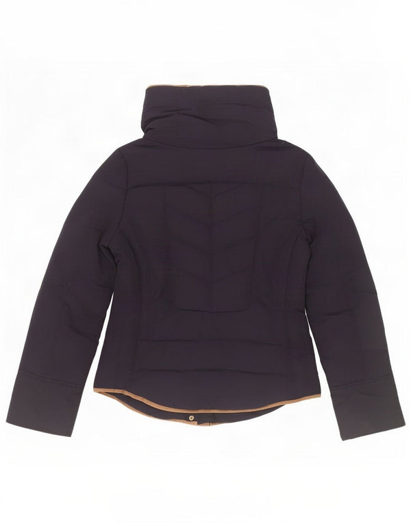 Zara Damen-Jacke mit Kapuze, wattiert, UK 10, Größe S, Marineblau, Polyester