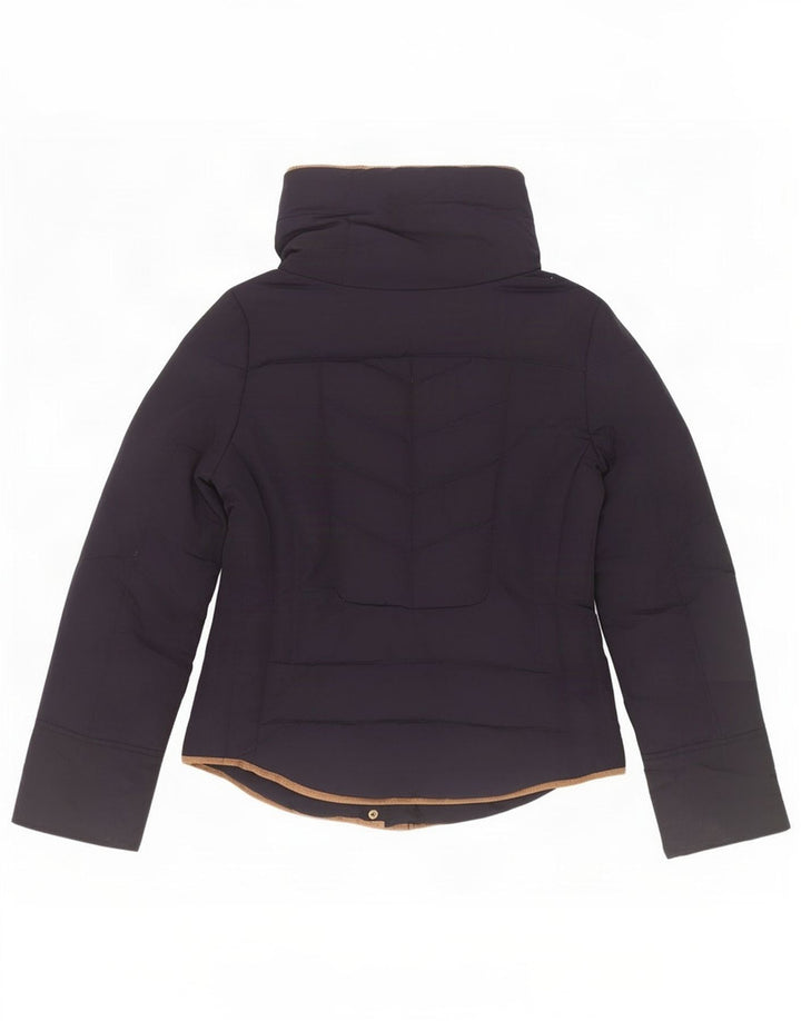 Zara Damen-Jacke mit Kapuze, wattiert, UK 10, Größe S, Marineblau, Polyester