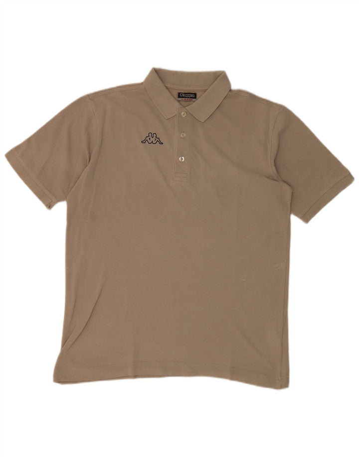 KAPPA Herren-Poloshirt, groß, graue Baumwolle