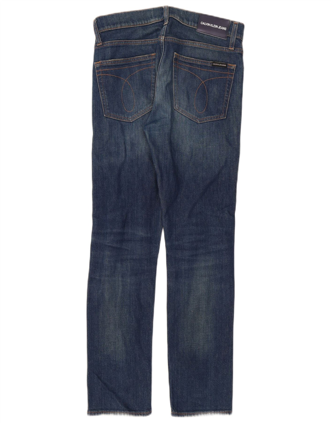 Calvin Klein Damen Distressed Slim Jeans W28 L30 Blaue Baumwolle