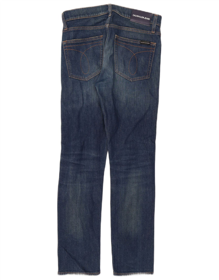 Calvin Klein Damen Distressed Slim Jeans W28 L30 Blaue Baumwolle