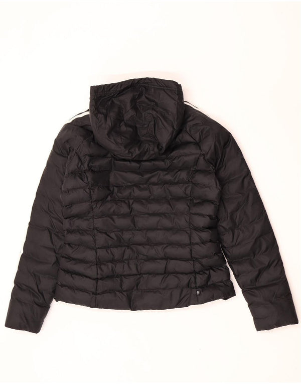 Adidas Damen-Jacke mit Kapuze, gepolstert, UK 16, Größe L, Schwarz, Polyamid