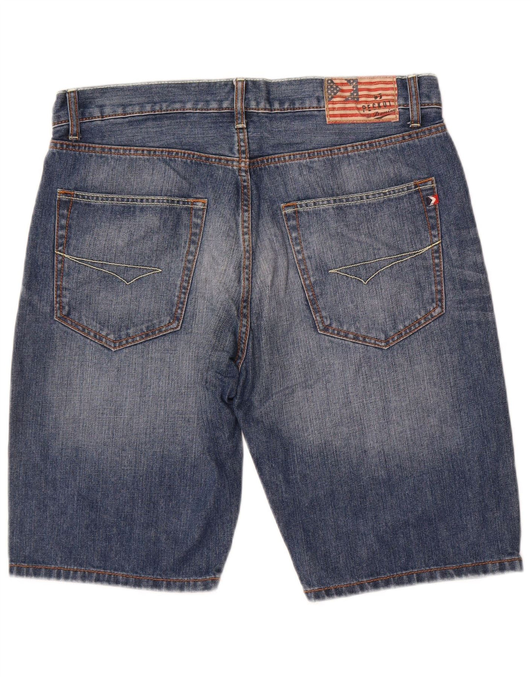 Peckott Herren Jeansshorts W33 mittelblaue Baumwolle