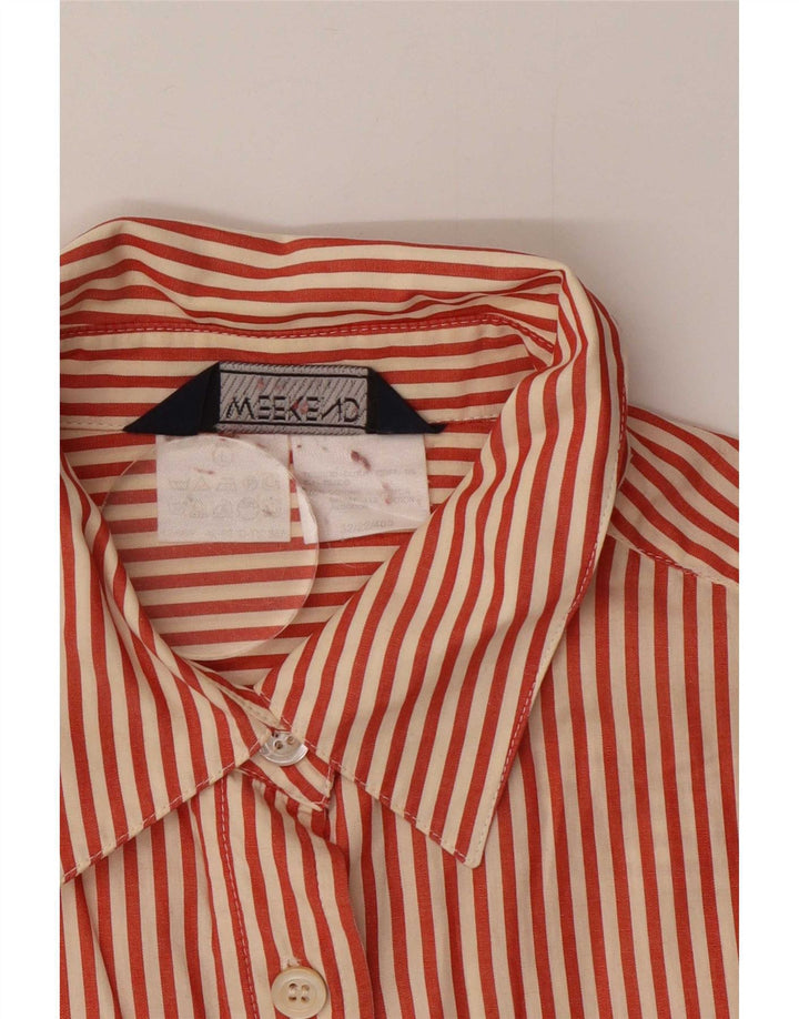 Max Mara Womens Weekend Shirt UK 16 Große rote Nadelstreifen-Baumwolle