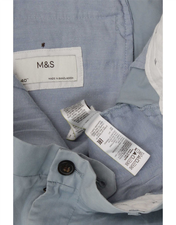 Marks & Spencer Herren Chinoshorts W40 XL Blaue Baumwolle
